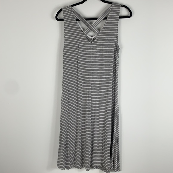 Cable & Gauge grey and white tank top dress Lg - Picture 4 of 6